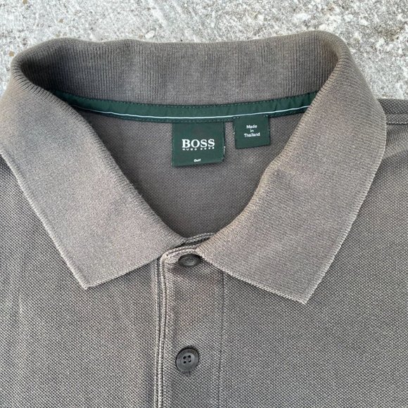 Hugo Boss Men Polo Tee Short Sleeve Olive Tshirt Cotton Tee Size XXL - Picture 5 of 9